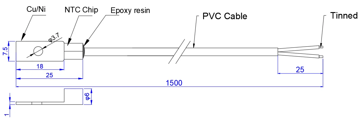 structure of Equipment NTC Temperature Sensor